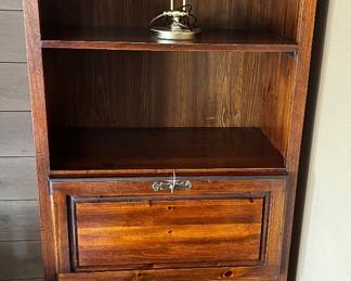 SOLID WOOD SECRETARY BOOKCASE