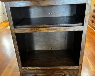 SOLID WOOD STAND WITH SLIDING SHELF