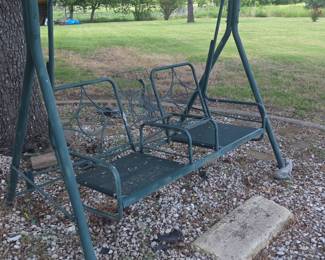 Metal patio glider bench swingMetal patio glider bench swing