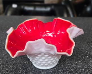 Kanawha hobnail milk glass