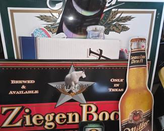 Misc tin beer advertisement signs