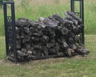 Large metal firewood rack