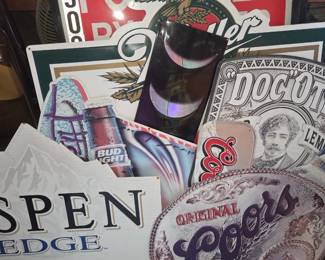 Misc tin beer advertisement signs