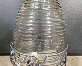 Glass Beehive Beverage Dispenser with Stand