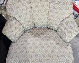 Floral Upholstered Barrel Chair