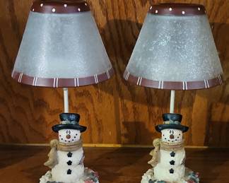 Snowman Tea Light Lamps Set