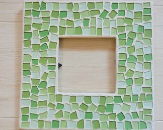 Green mosaic photo frame