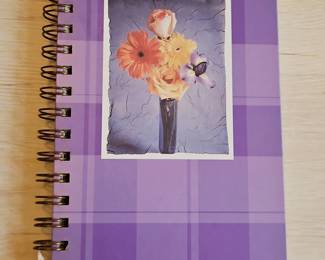 Purple Plaid Floral Spiral Notebook