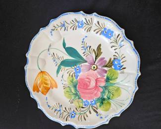 Handpainted Floral Ceramic Plate