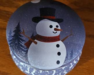 Snowman Tin Candle