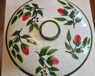 Ceramic Berry Pie Plates Lidded Dish second image