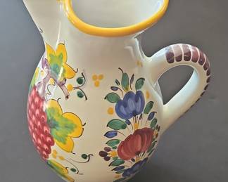 Handpainted Slovakian Ceramic Pitcher
