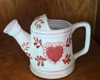Miniature Ceramic Heart Watering Can