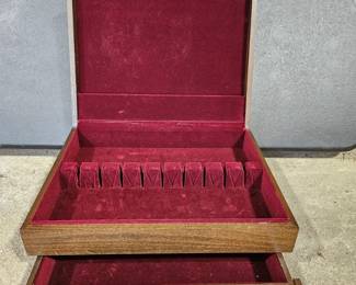Vintage Wooden Flatware Chest