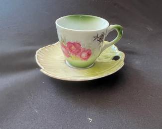 Ceramic Flower Cup Leaf Saucer Set