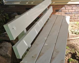 White Plastic Outdoor Bench second image