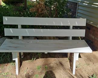 White Plastic Outdoor Bench