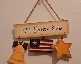 Let Freedom Ring Bell, Flag, Star Decor