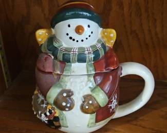 Debbie Mumm Snowman Mug with Lid