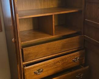 Oak Armoire with Drawers second image