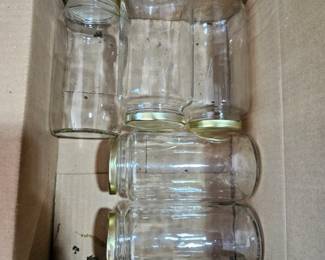 Glass Canning Jars with Gold Lids