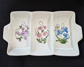 Divided Floral Serving Tray