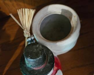 Snowman with Broom Figurine second image