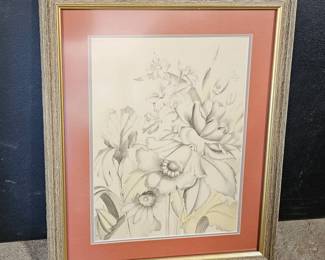 Floral Sketch Framed Art