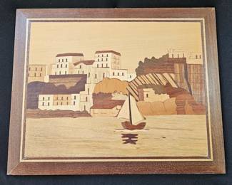 Sorrento Italy Wood Inlay Coastal Scene
