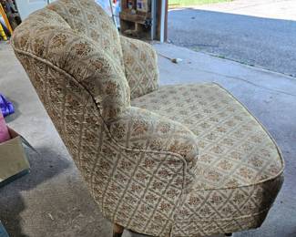 Floral Upholstered Barrel Chair second image