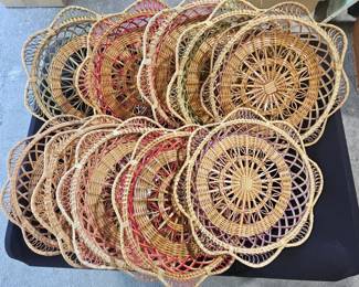 Woven Rattan Plates, set of