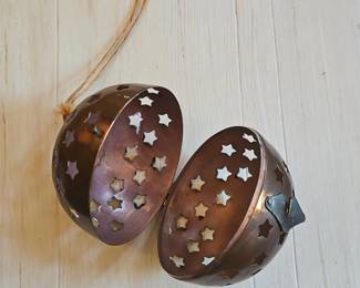 Copper Star Cutout Hanging Lantern