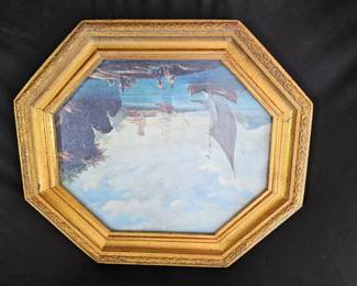 Octagonal Seascape Painting