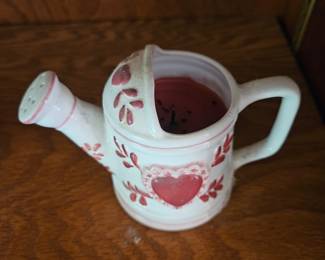 Miniature Ceramic Heart Watering Can second image