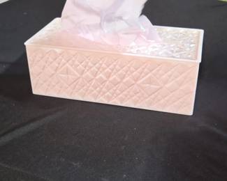 Pink Quilted Acrylic Tissue Box Cover