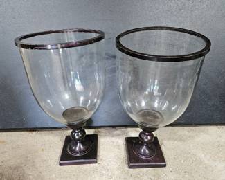 Large Glass Hurricane Lamps