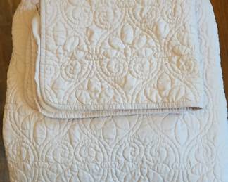 Cream Floral Quilt with One Sham