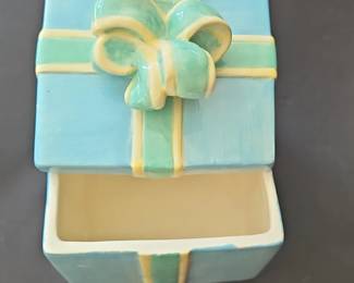 Tiffany Co. Style Ceramic Gift Box Trinket Dish