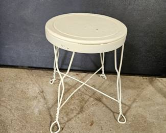 White Metal Stool