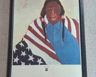 Indian 1976 Signed Print by Fritz Scholder