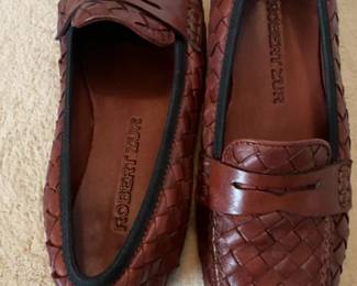 (6 1/2)Robert Zur Woven Leather Penny Loafers