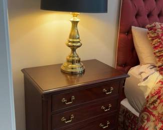30”x26”x16” Henkel Harris Nightstand with Brass Pulls