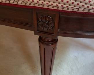 56”x19”x18” Neoclassical Style Upholstered Oval Bench