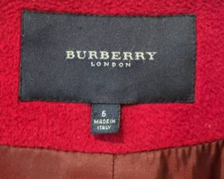 Burberry London Red Wool Coat