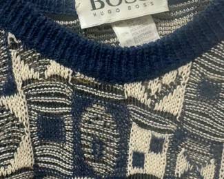 Hugo Boss Vintage Abstract Geometric Pattern Knit Sweater