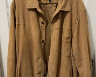 (L)Brooks Brothers Tan Suede Shirt Jacket