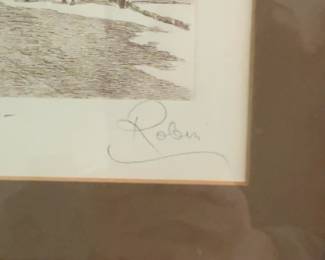 Framed Etching of Chartres La Rue du Bourg by Robin