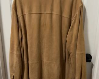 (L)Brooks Brothers Tan Suede Shirt Jacket