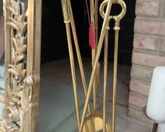 Brass Duck Head Fireplace Tool Set