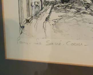 Framed Etching Paris'Le Sacré-Cœur by Robin